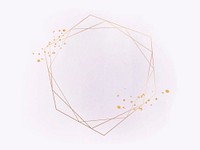 Gold geometric frame on a pink background