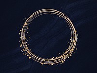 Gold circle frame on a black background