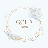 Gold geometric frame on a white background illustration