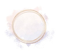 Gold circle frame on a pastel pink and purple background