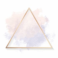 Gold triangle frame on a pastel pink and purple background vector