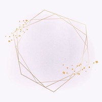Gold geometric frame on a pink background vector