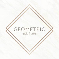 Gold rhombus frame on a white marble background vector