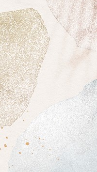 Aesthetic gold mobile wallpaper, glitter & watercolor design