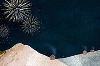 Fireworks background, New Year's Eve design vector