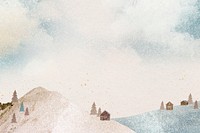 Aesthetic landscape background, winter holiday design