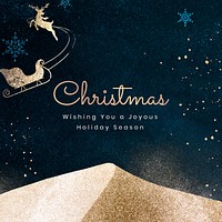 Christmas Facebook post template, holiday greetings for social media vector