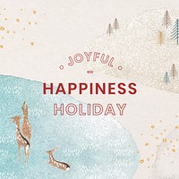 Happy holiday Facebook post template, greetings for social media vector