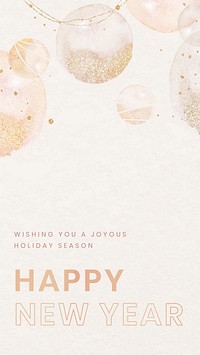 New year mobile wallpaper template, festive season design vector