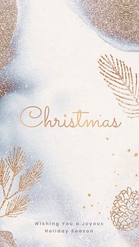 Christmas iPhone wallpaper template, festive holiday design vector