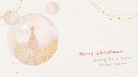 Christmas desktop wallpaper template, editable greetings, festive design vector