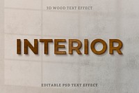 3D text effect PSD, wood high quality template