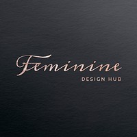 Embossed foil logo effect, business template in rose gold for fashion brands psd