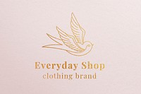 Gold boutique logo effect, foil stamping, luxury business template design psd