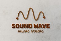 3D wood logo effect, music studio, modern professional template psd