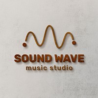 3D wood logo effect, music studio, modern professional template psd