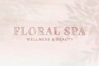 3D metallic logo effect, shiny rose gold design for spa business psd