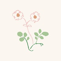Vintage flower, cute design vector