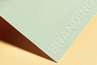 Paper branding mockup, minimal business logo design psd