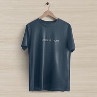 Men’s t-shirt mockup, casual fashion in dark blue psd