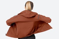 Brown hoodie mockup, editable apparel design rear view psd