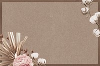 Feminine flower background brown design 