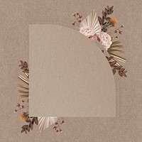 Floral paper frame aesthetic Instagram post background, earth tone design psd