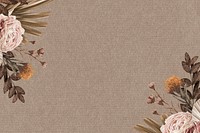 Spring flower background psd, aesthetic brown & gold design