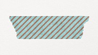 Pattern washi tape collage element, blue stripes design psd