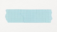 Grid washi tape sticker, blue stationery collage element psd