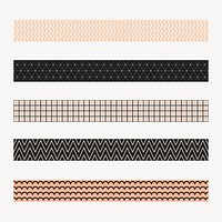 Simple pattern brush, seamless brown vector set, compatible with AI