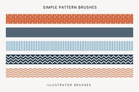 Simple pattern brush, seamless pastel vector set, compatible with AI