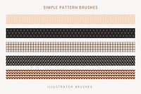 Simple pattern brush, seamless brown vector set, compatible with AI