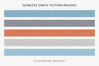 Simple pattern brush, seamless pastel vector set, compatible with AI