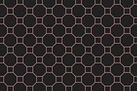 Geometric pattern background, black hexagon psd