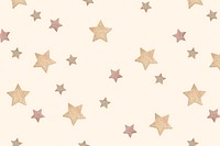 Gold star pattern background, cute beige vector