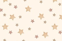 Gold star pattern background, cute beige psd