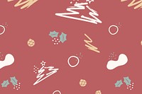 Red Christmas pattern background, festive winter vector