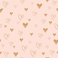 Valentine's pattern background, pink glitter heart vector