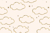 Aesthetic cloud background, glittery pattern vector