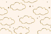 Aesthetic cloud background, glittery pattern psd