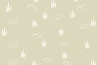 Green aesthetic background, cute botanical pattern