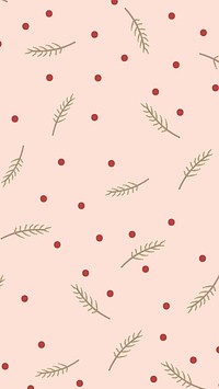 Pink winter mobile wallpaper, Christmas pattern