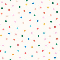 Cute polka dot background, colorful pattern psd