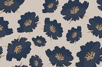 Aesthetic floral background, blue botanical pattern