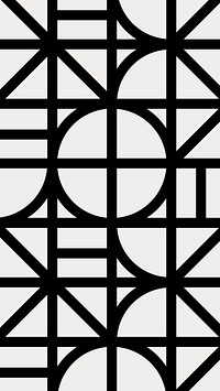 Black abstract phone wallpaper, geometric pattern design
