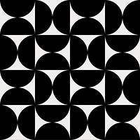 Retro bauhaus pattern background, black geometric psd