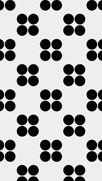 Circle pattern phone wallpaper, black geometric