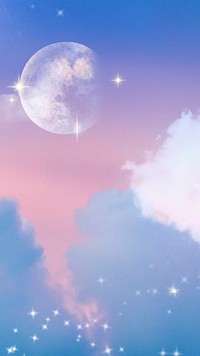 Surreal sky mobile wallpaper, aesthetic glitter design