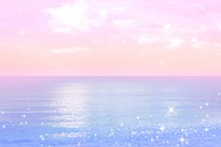 Pastel beach background, dreamy aesthetic glitter design